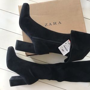 Zara Suede over the Knee Boots